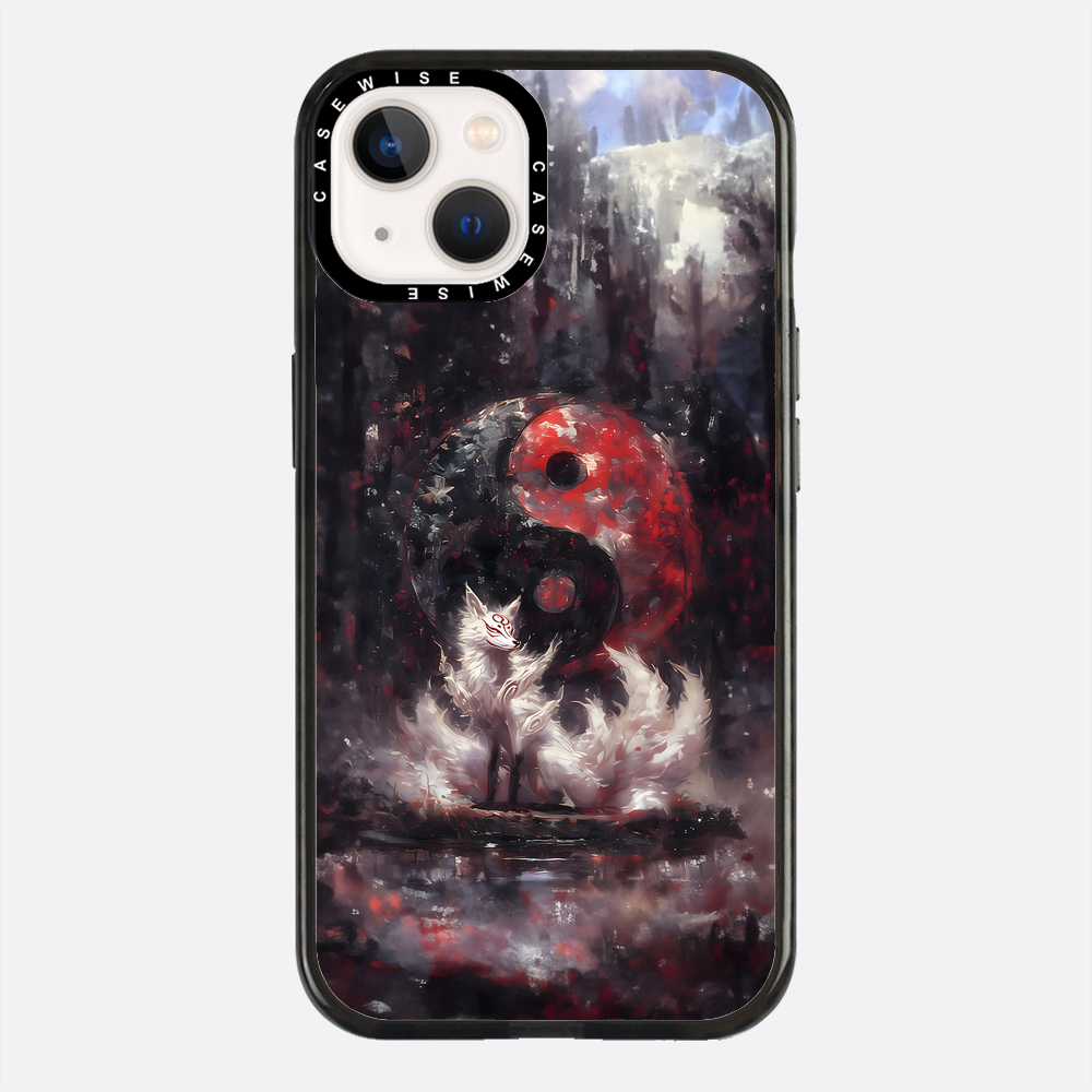 Kitsune Yin i Yang Malowanie - Etui