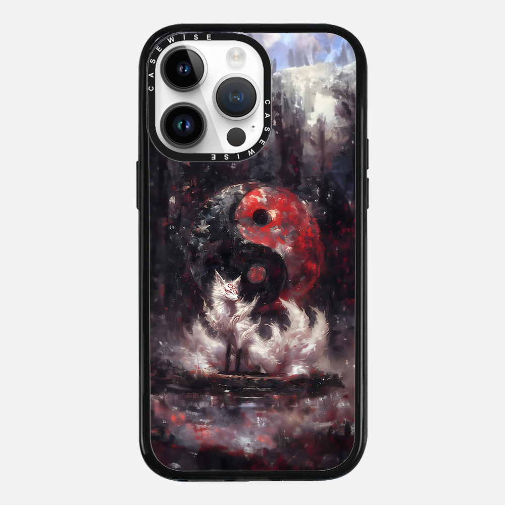 Kitsune Yin i Yang Malowanie - Etui