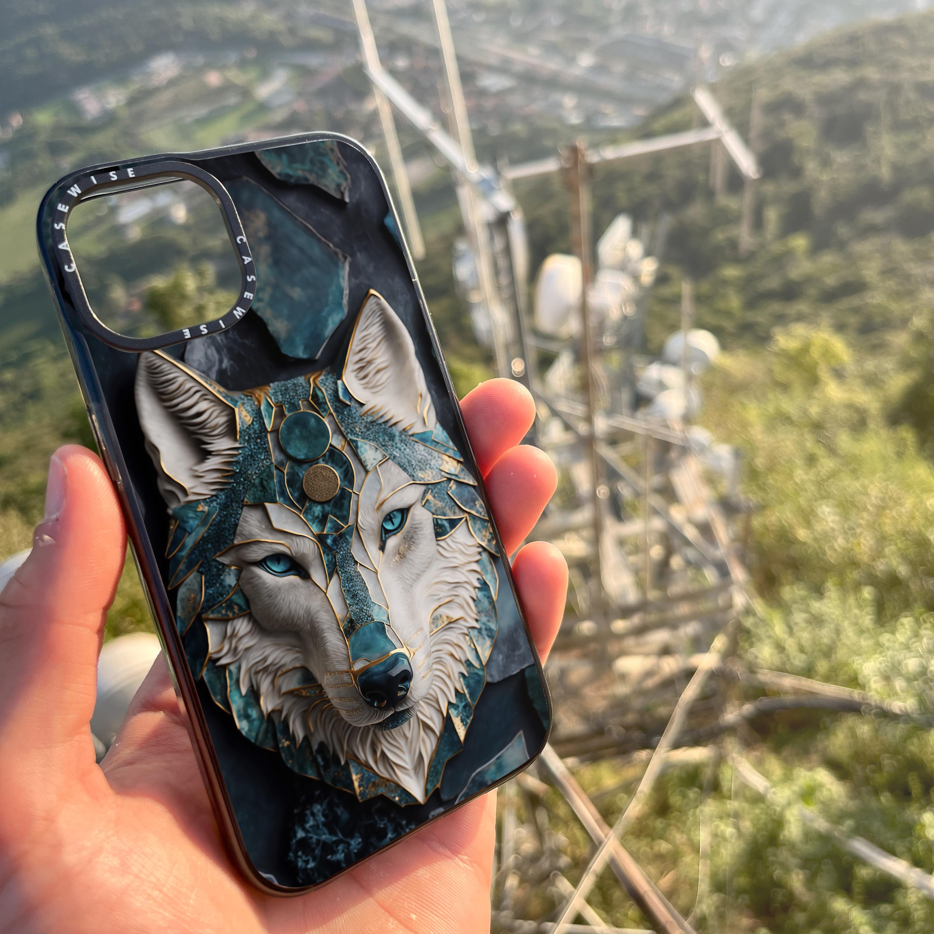 Abstract Wolf Kintsugi Art - Etui