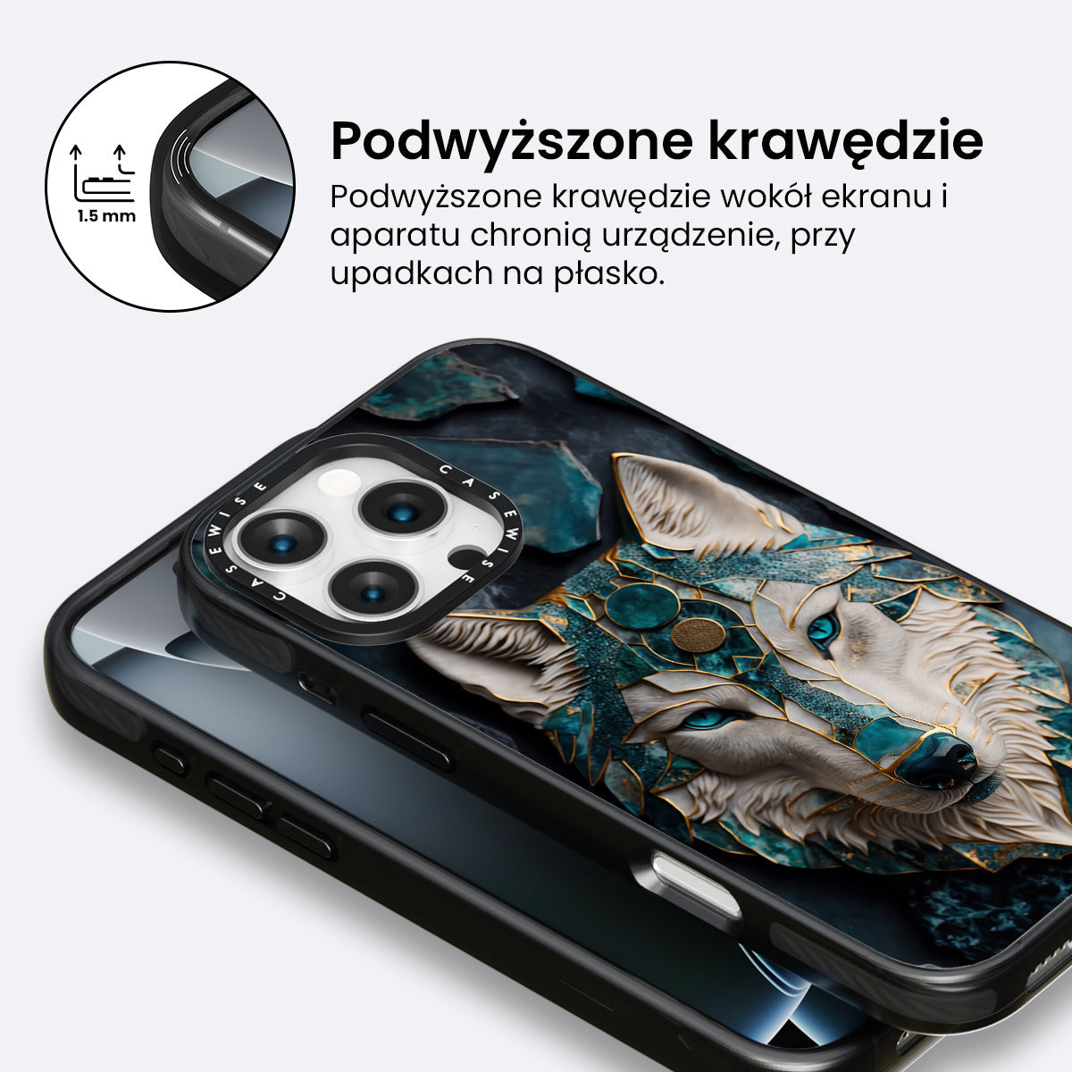 Abstract Wolf Kintsugi Art - Etui