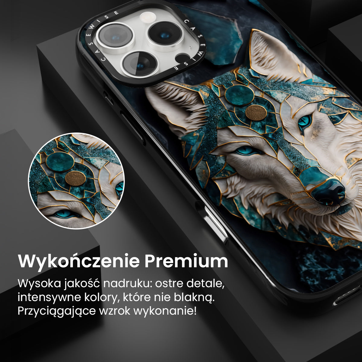 Abstract Wolf Kintsugi Art - Etui