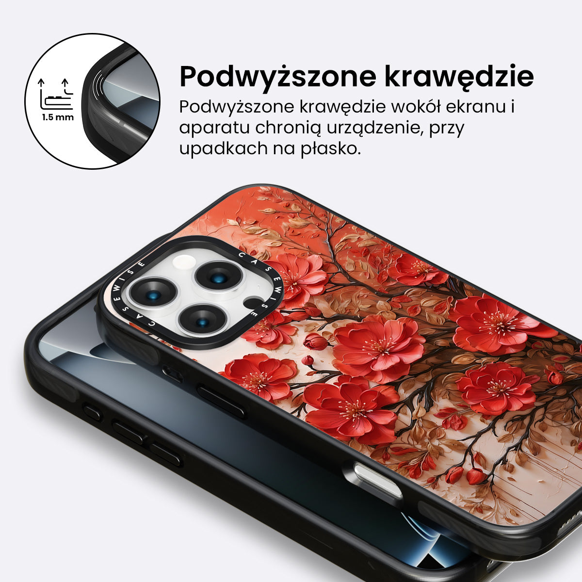 Czerwone Abstrakcyjne Kwiatki - Etui