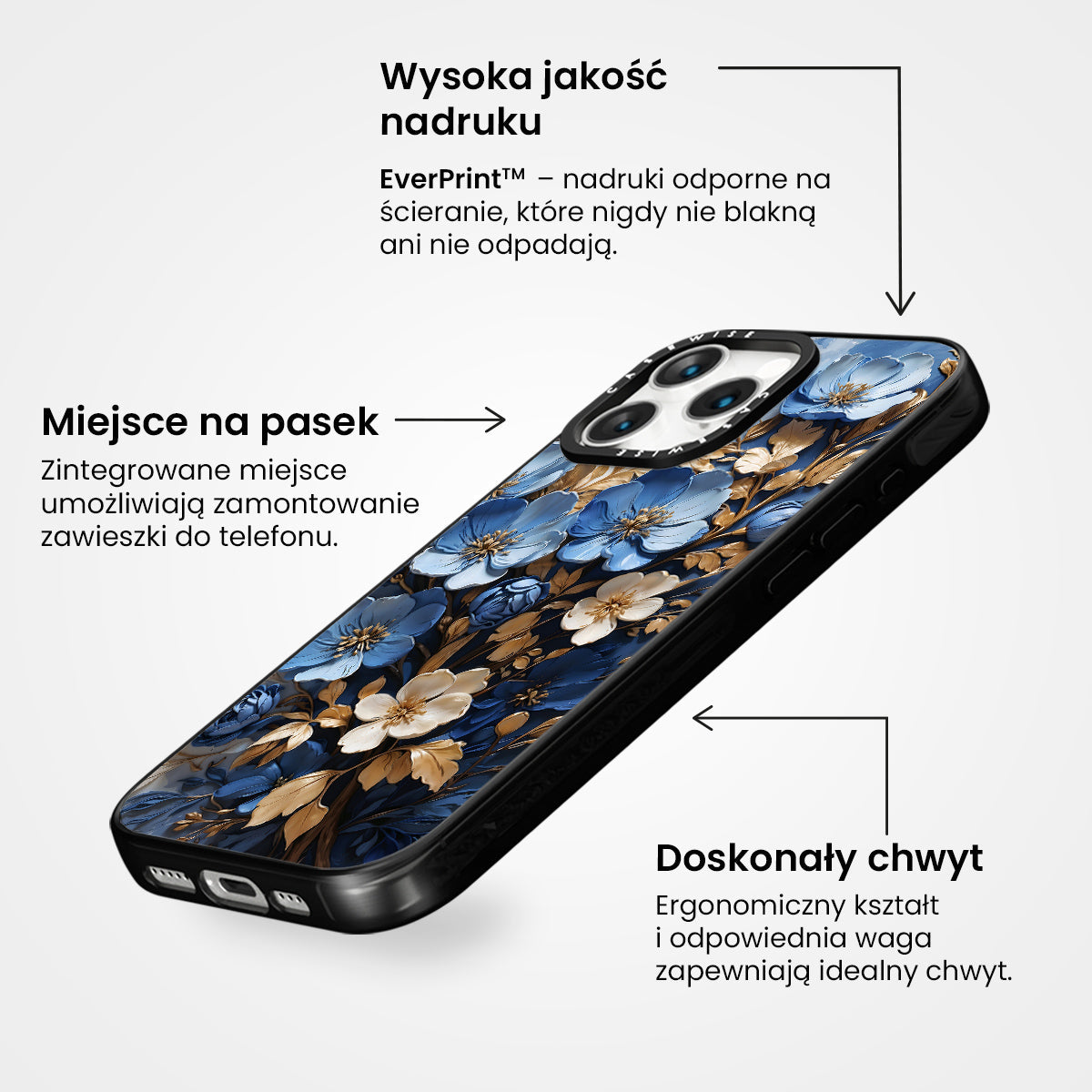 Błękitny Bukiet Kwiatów - Etui