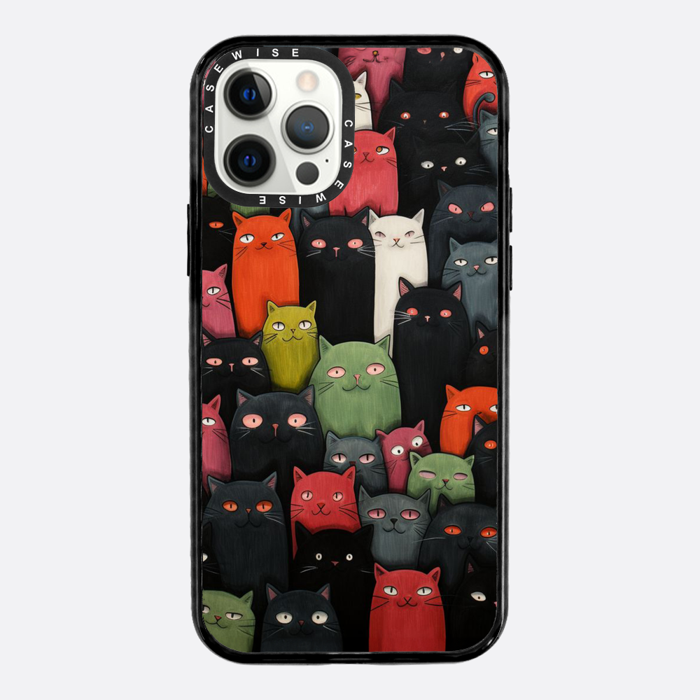 Colorful Cat Crowd - Etui