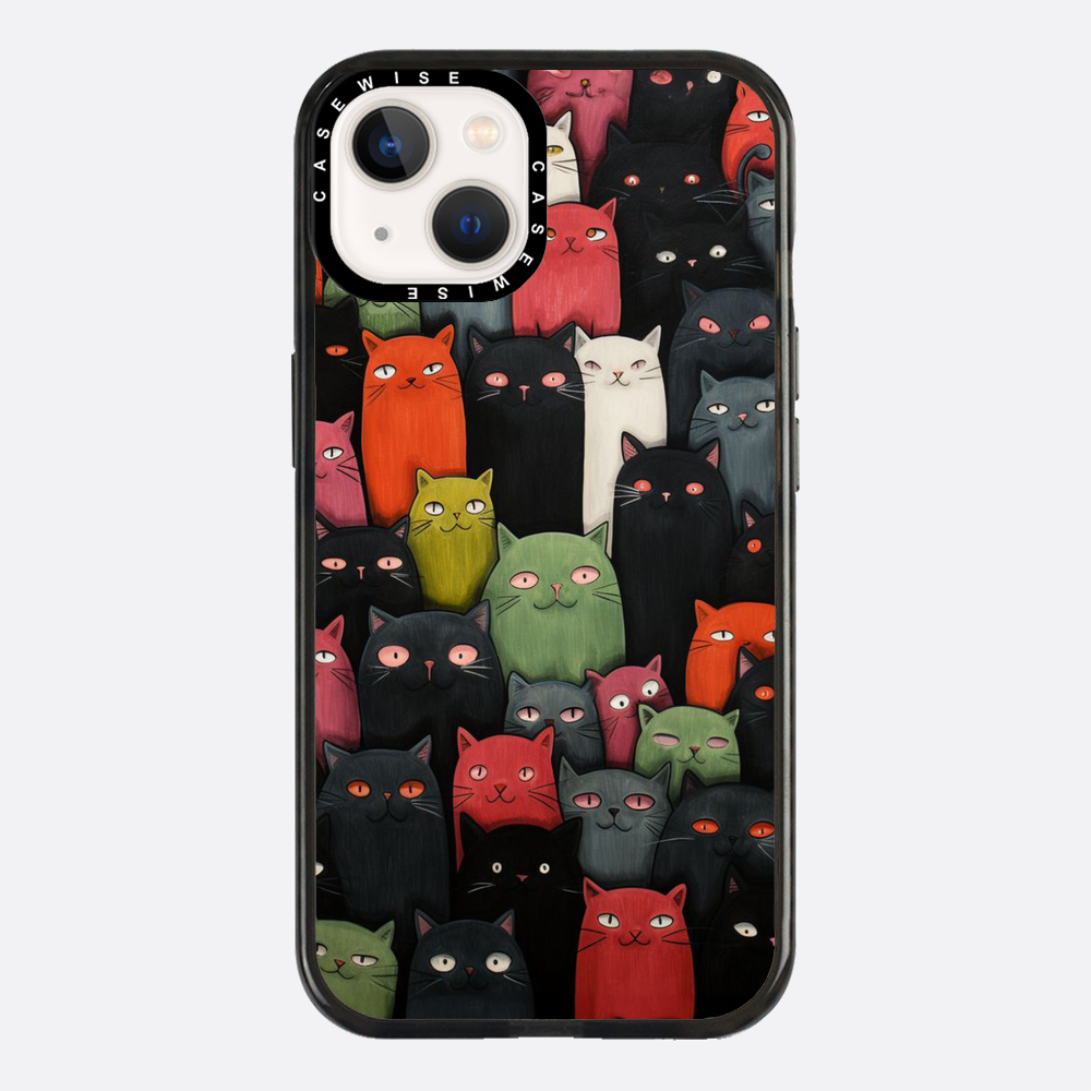 Colorful Cat Crowd - Etui