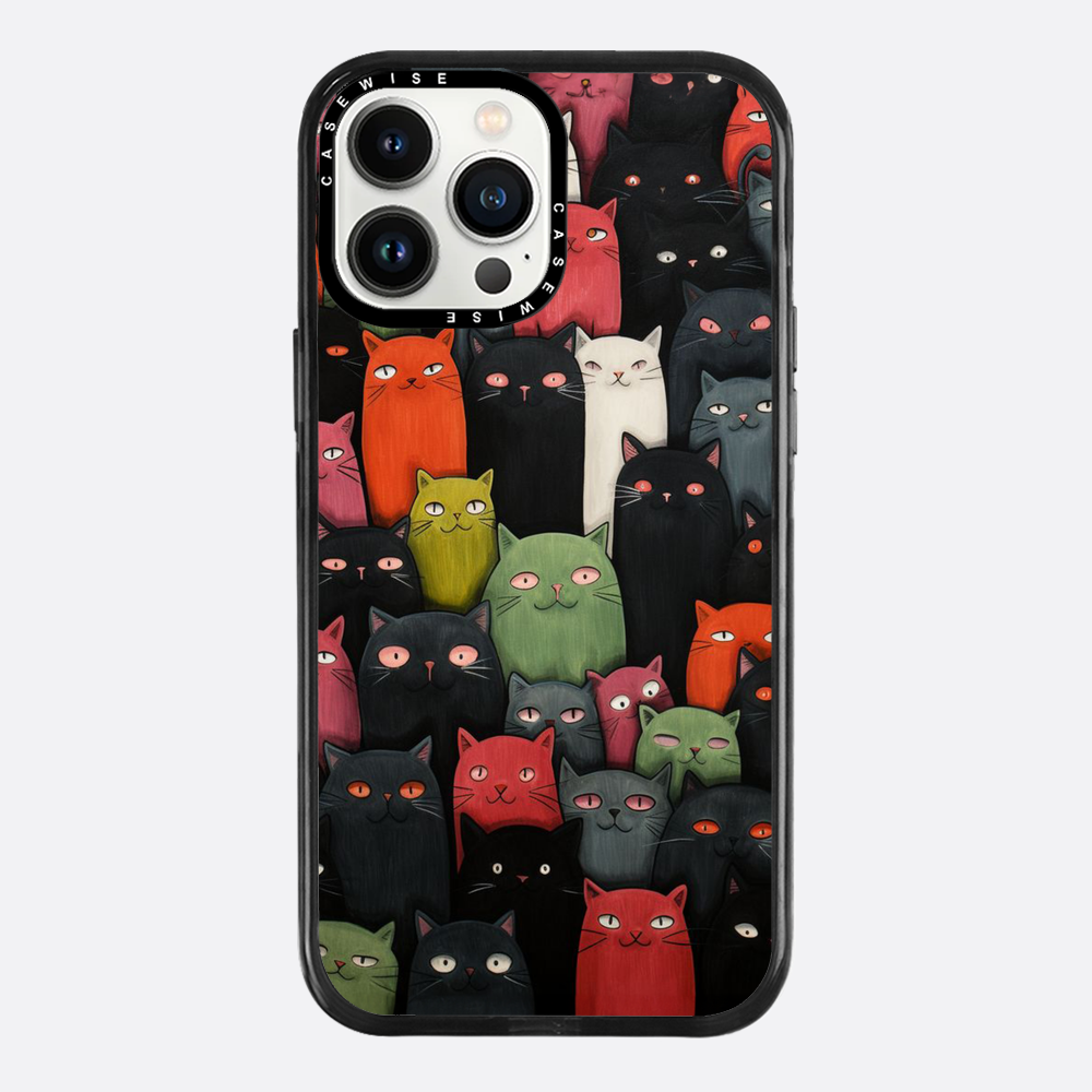 Colorful Cat Crowd - Etui