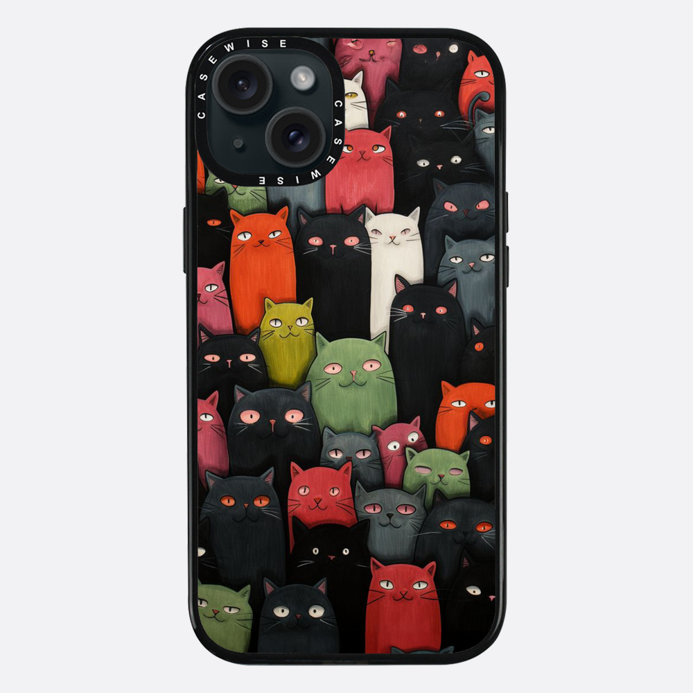 Colorful Cat Crowd - Etui