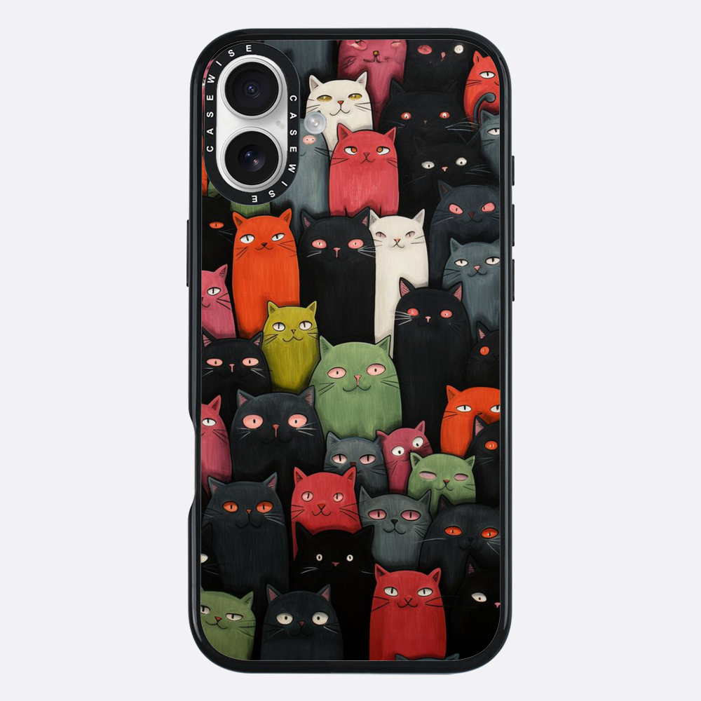 Colorful Cat Crowd - Etui