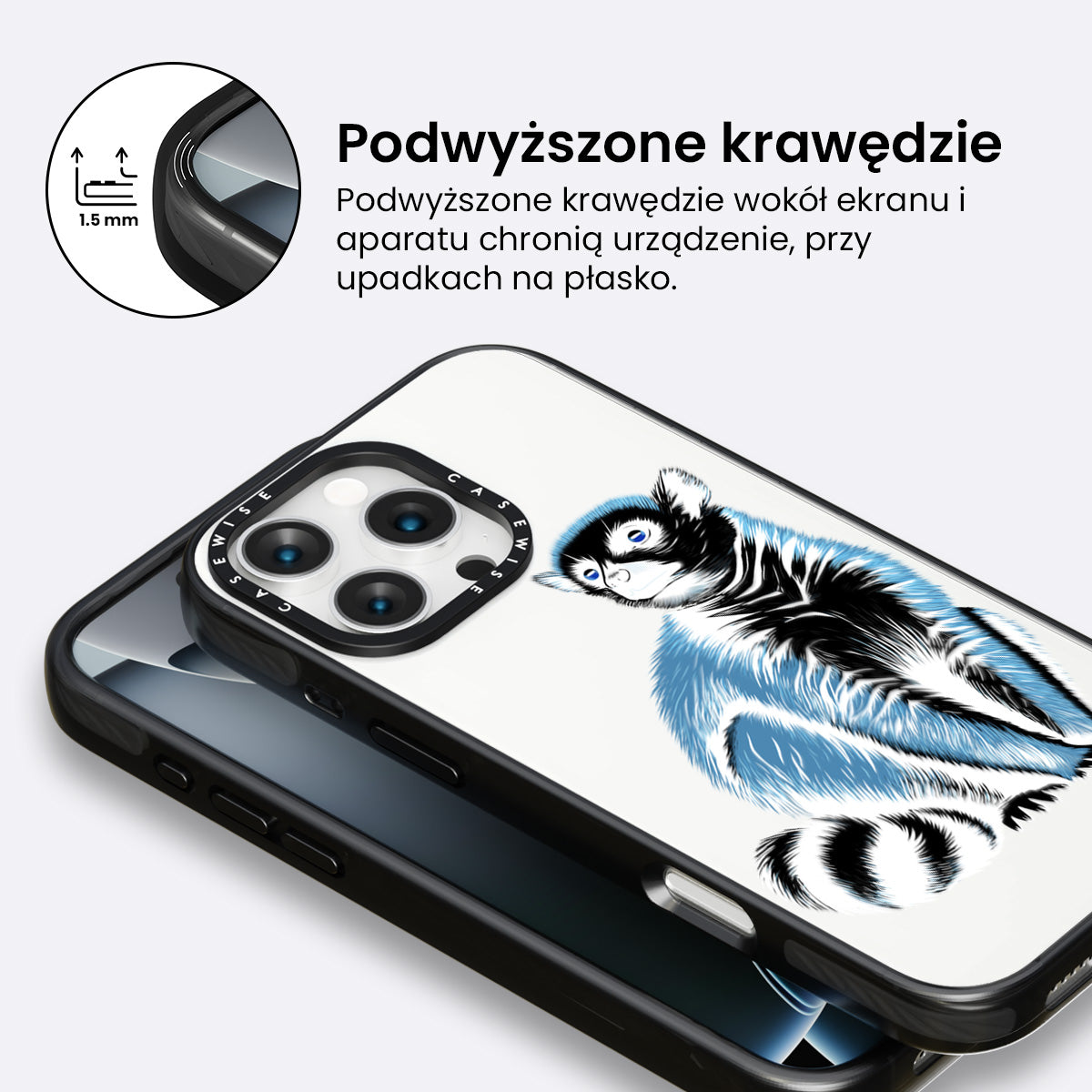 Lemur koroniasty negatyw - Etui