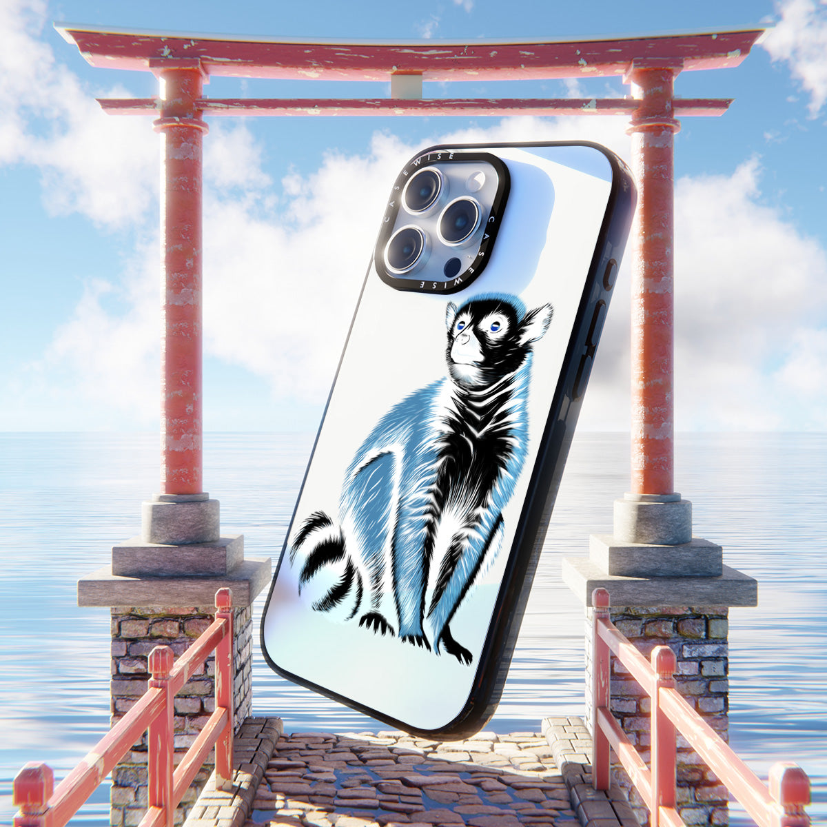 Lemur koroniasty negatyw - Etui