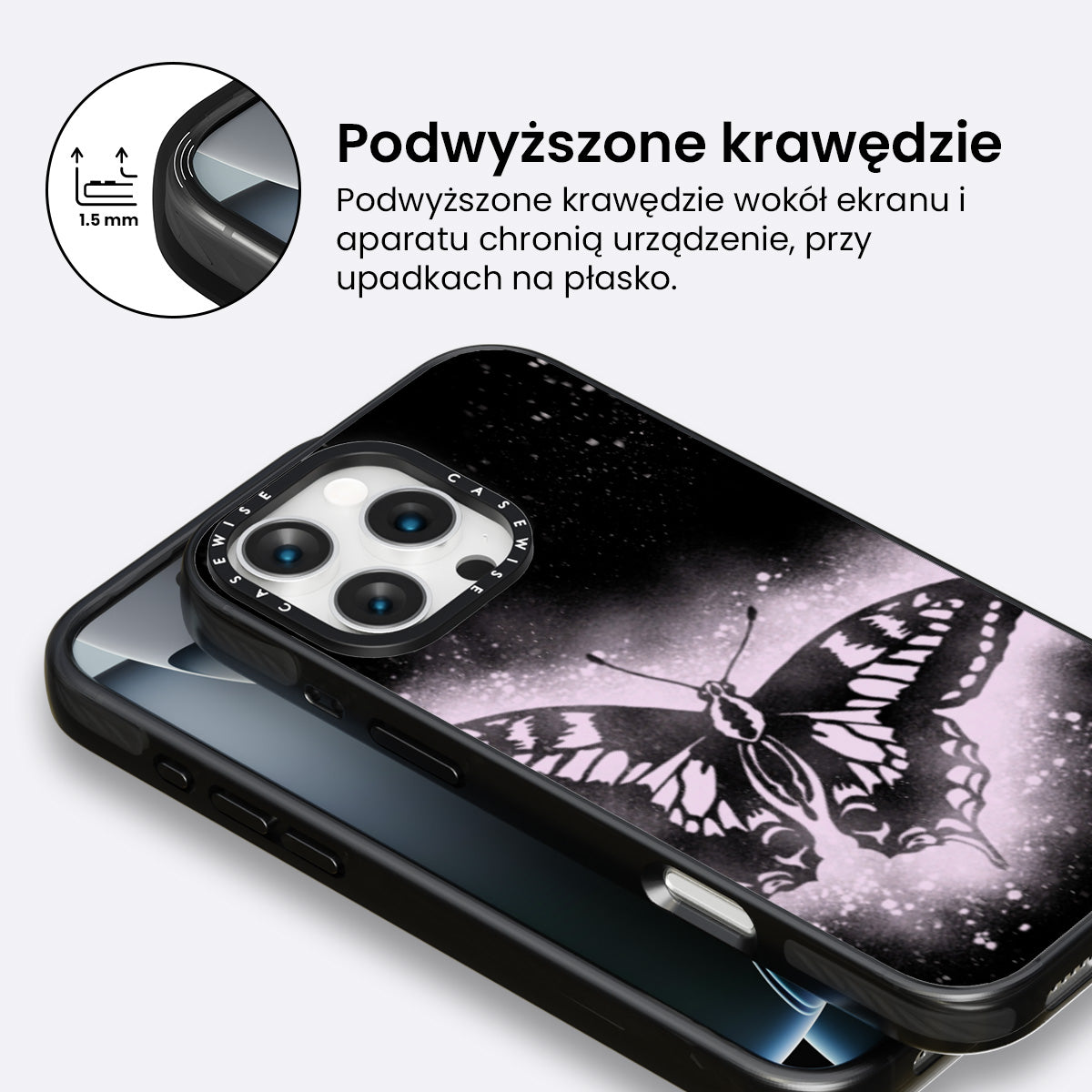 Motyl Różowy Tusz - Etui