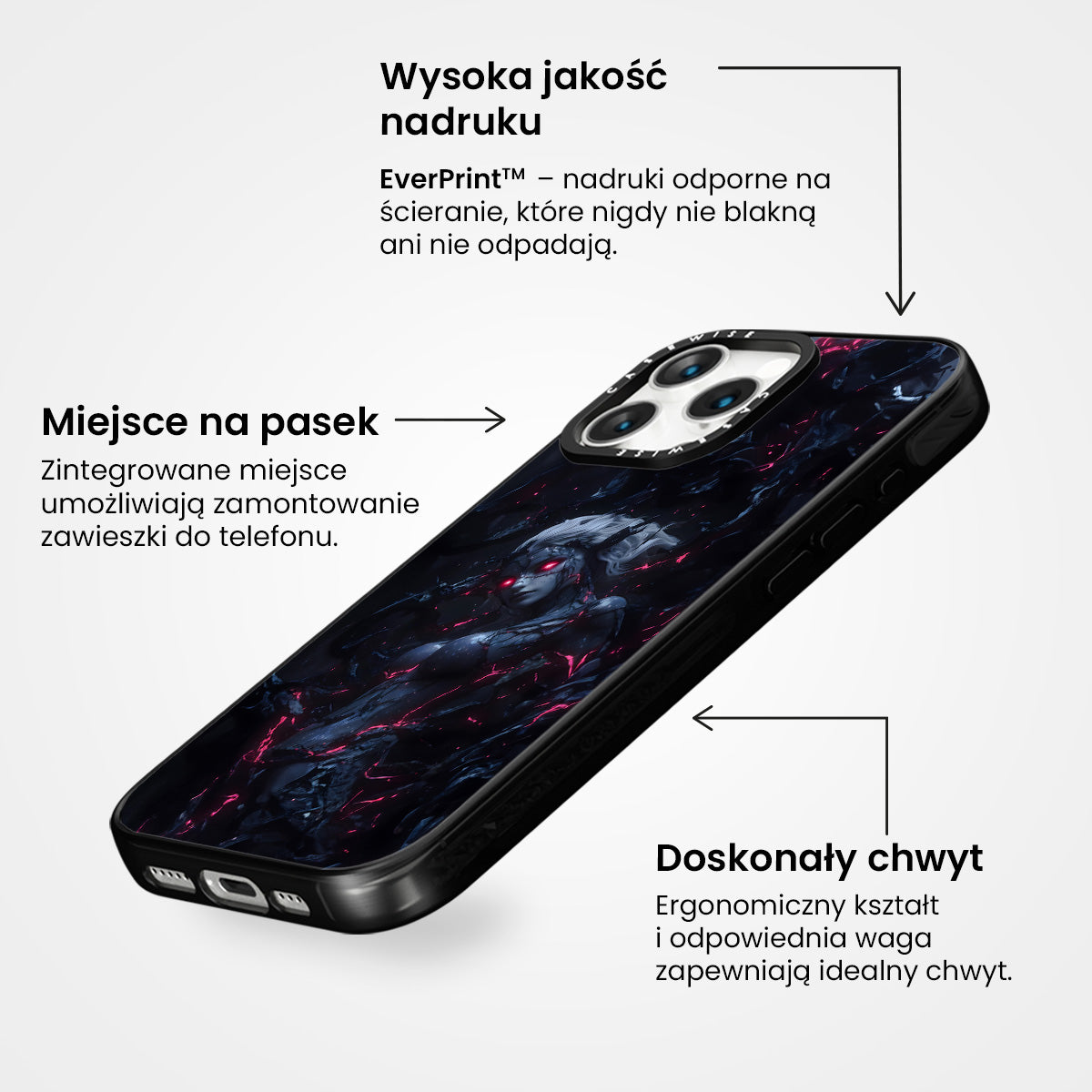 Czerwona Demoniczna Dziewczyna w Czarnym Dymie - Etui