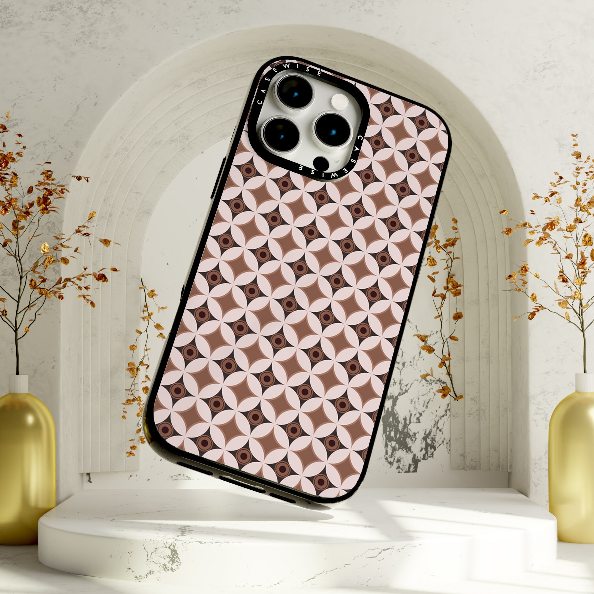 Wzór w stylu Mid Century Modern w okręgu - Etui