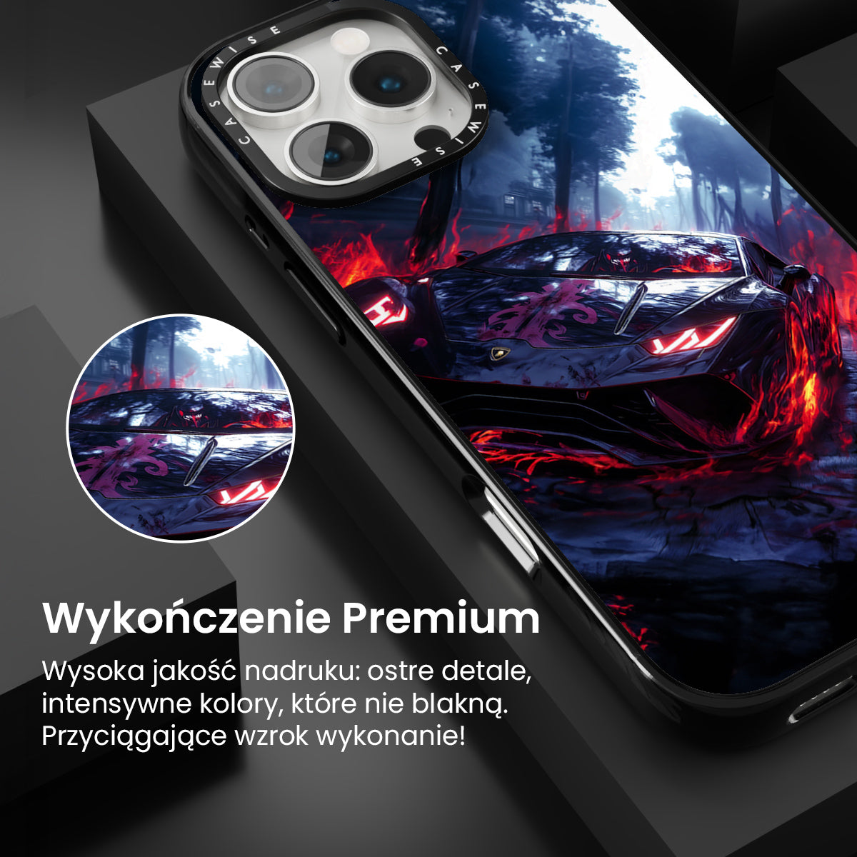 Czarny magiczny samochód sportowy - Etui