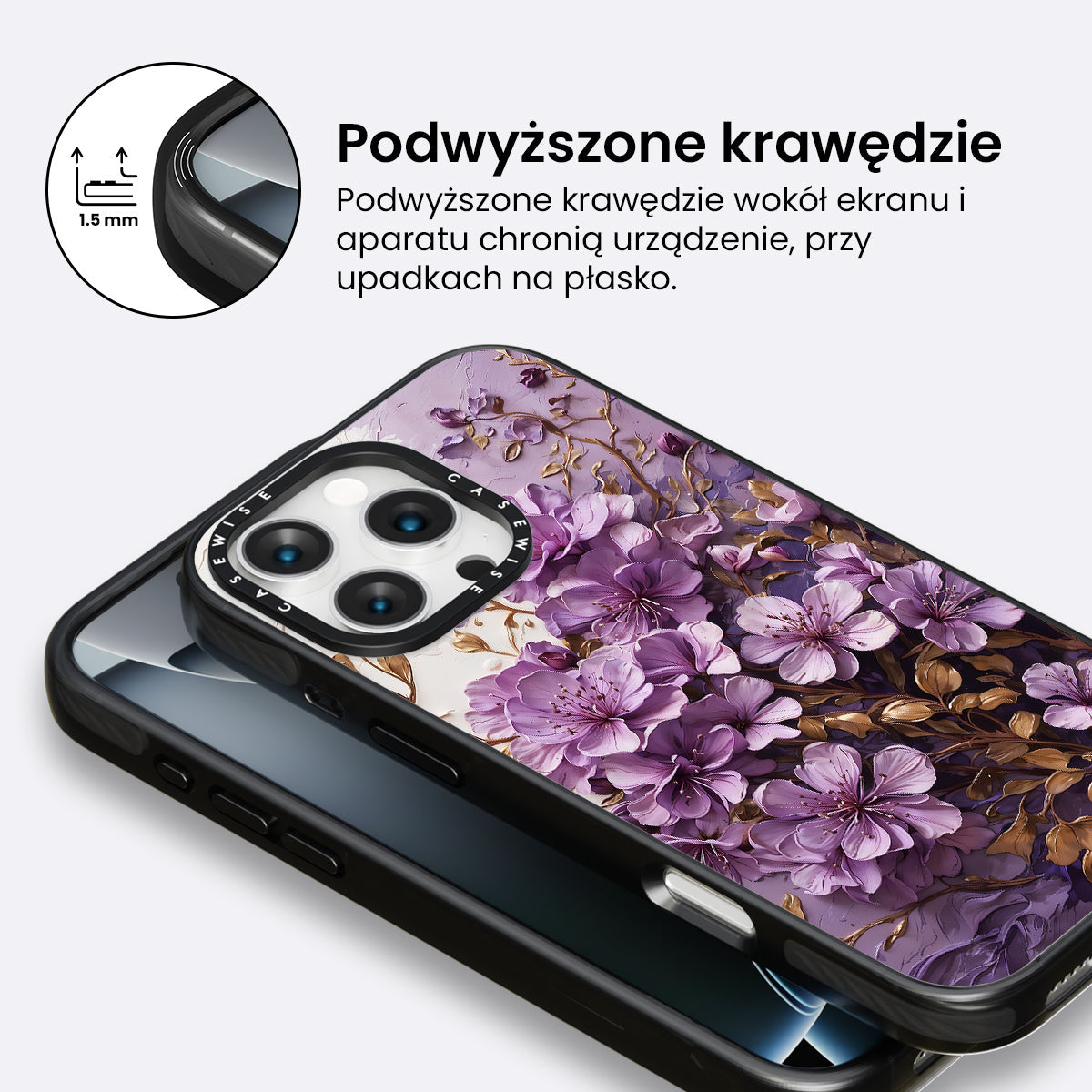 Fioletowe Kwiaty Impasto - Etui